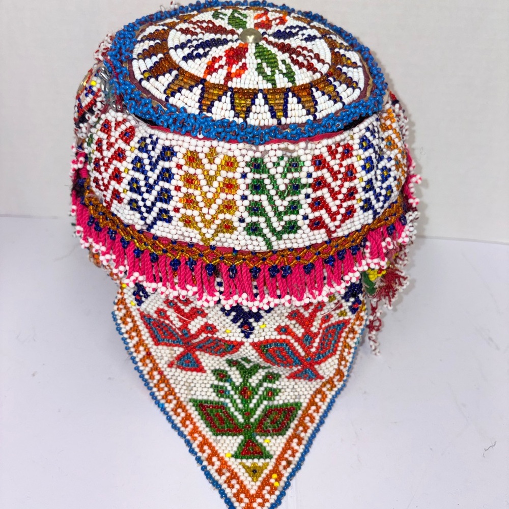 Vintage/Antique Hmong Beaded Tribal Hat